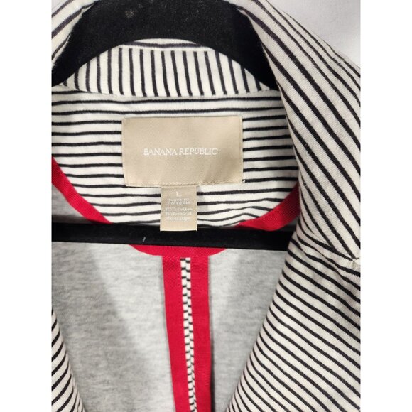 Banana Republic Womens Stripe Jacket  Nautical Preppy Resort Y2K US/L - Picture 3 of 4